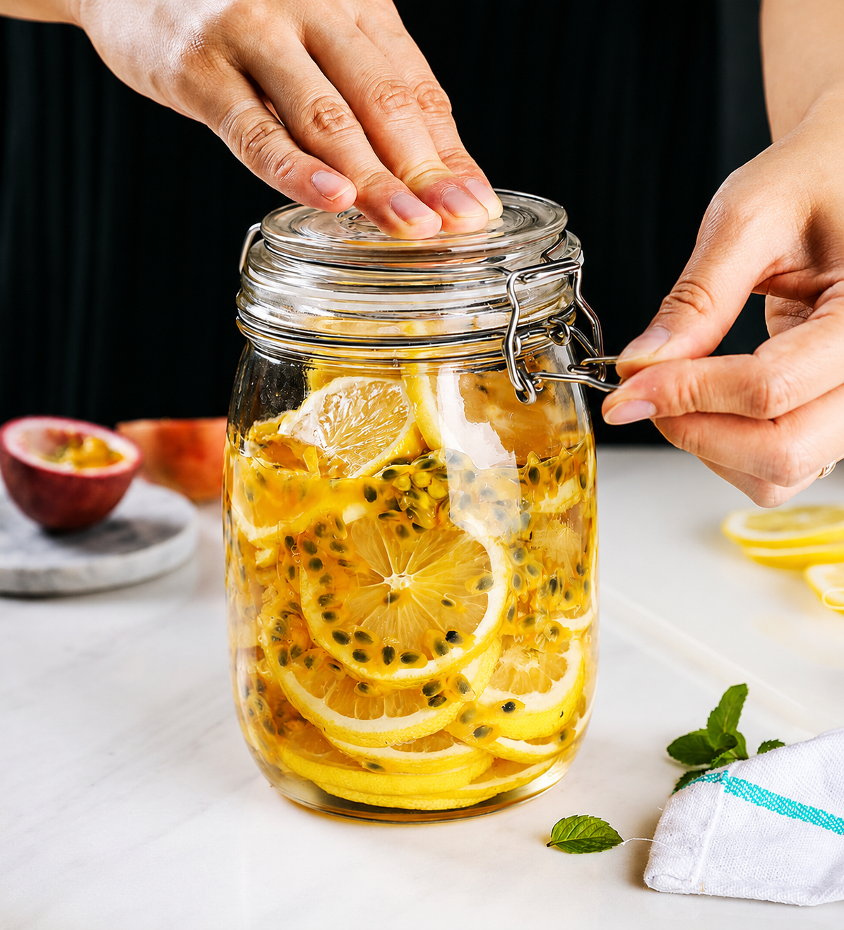 Hũ Thủy Tinh Tròn Nắp Gài, Có Gioăng Cao Su, nhiều dung tích - Zasavn - Ảnh 6