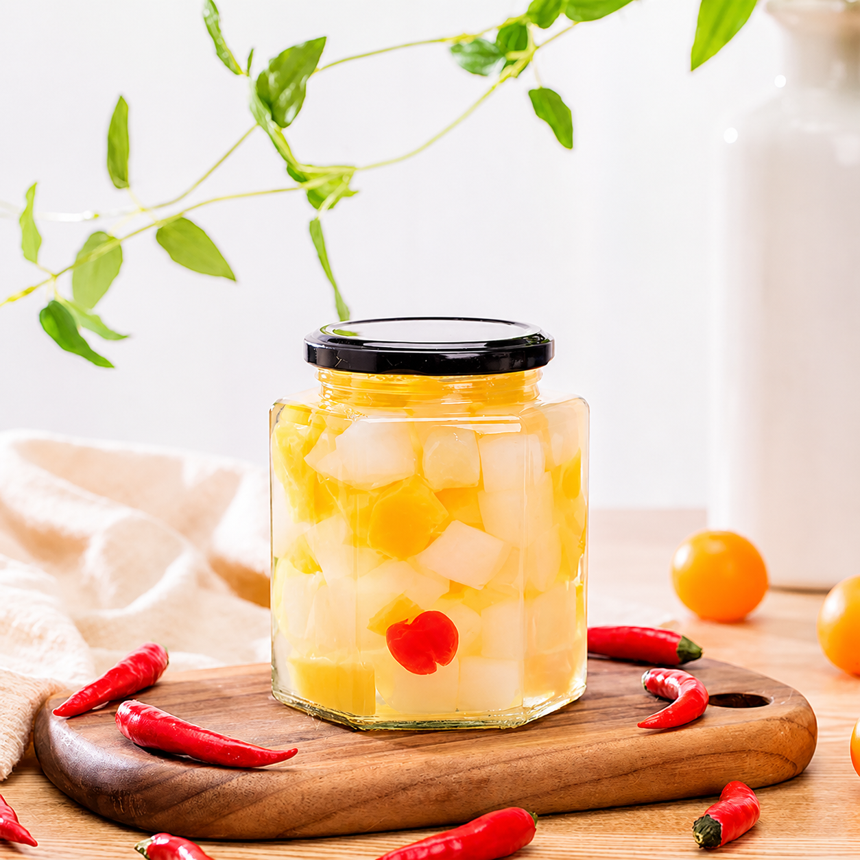 Hũ Thủy Tinh Lục Giác nắp thiếc Zasavn - 380ml / 730ml - Ảnh 6