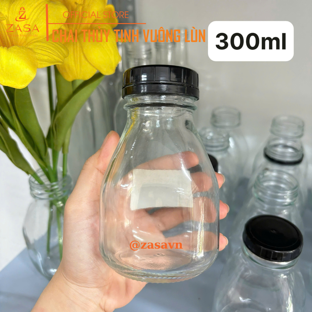 Chai Thuỷ Tinh Vuông Lùn Zasavn - 300ml / 500ml - Ảnh 3