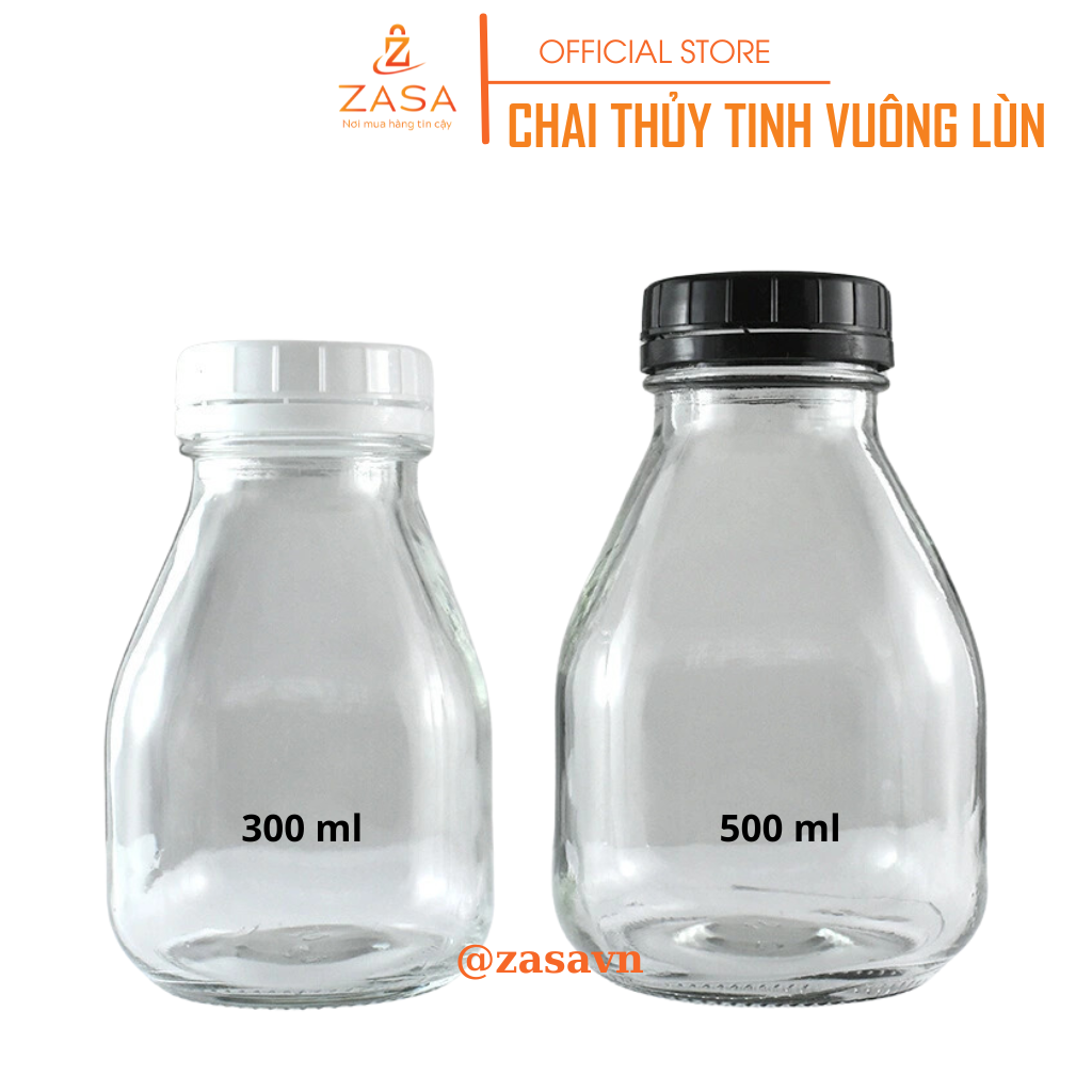 Chai Thuỷ Tinh Vuông Lùn Zasavn - 300ml / 500ml - Ảnh 6