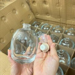 Alternative view of Chai thủy tinh tròn - Nút bấc gỗ - Trong